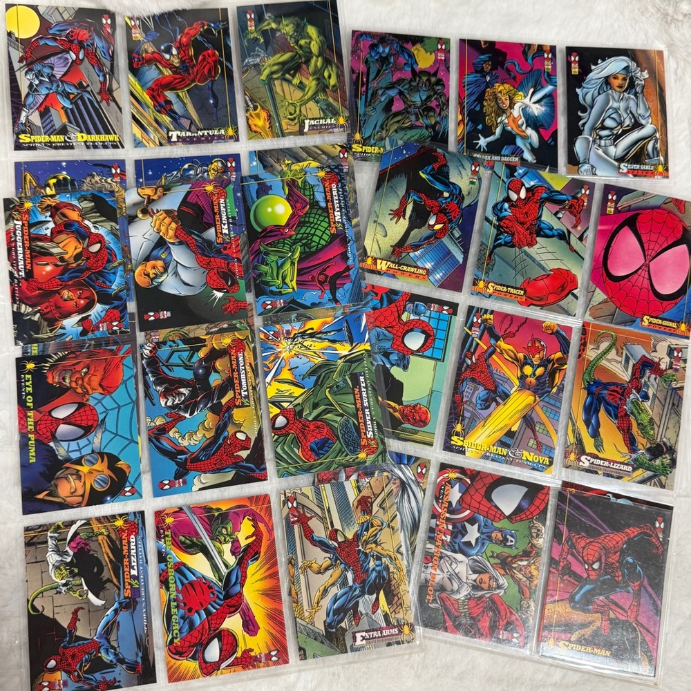 1994 Marvel Fleer Spider-Man Trading Card Lot Wolverine Silver Sable Kingpin 31